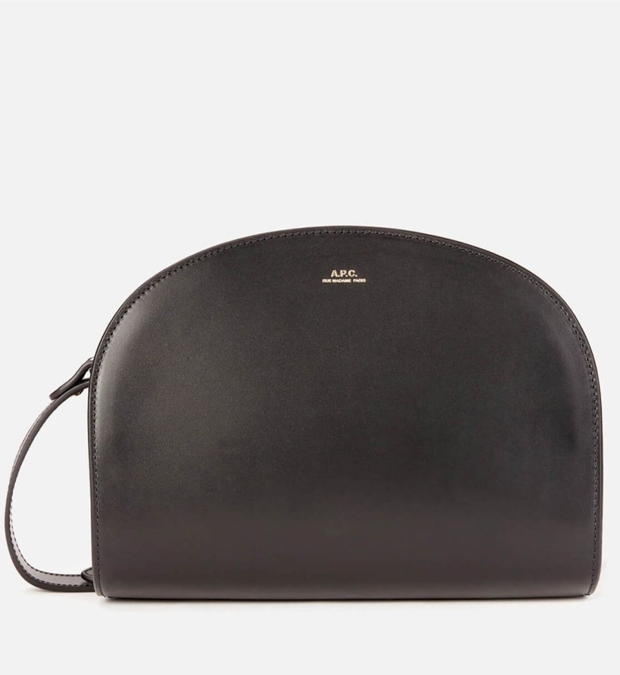 Women A.P.C. Bags | A.P.C. Women'S Sac Demi-Lune Cross Body Bag - Lzz Black