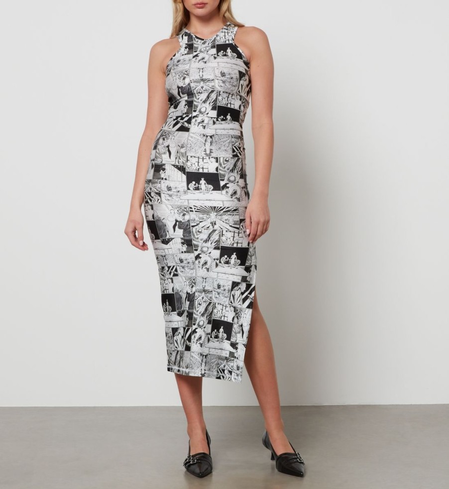 Women Coperni Dresses | Coperni Printed Stretch-Jersey Midi Dress