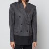 Women Maison Margiela Jackets | Maison Margiela Pinstripe Wool Blazer