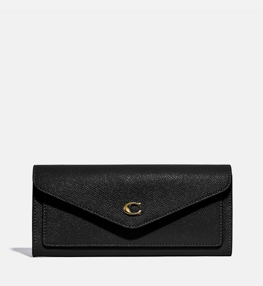 Women Coach Purses | Coach Women'S Crossgrain Leather Soft Wallet - Li/Black