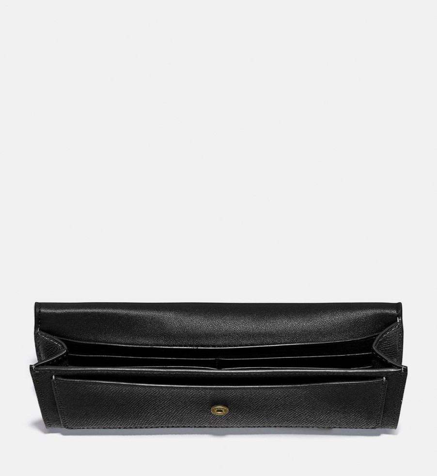 Women Coach Purses | Coach Women'S Crossgrain Leather Soft Wallet - Li/Black