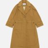 Women GANNI Jackets | Ganni Women'S Double Twill Trench Coat - Butternut