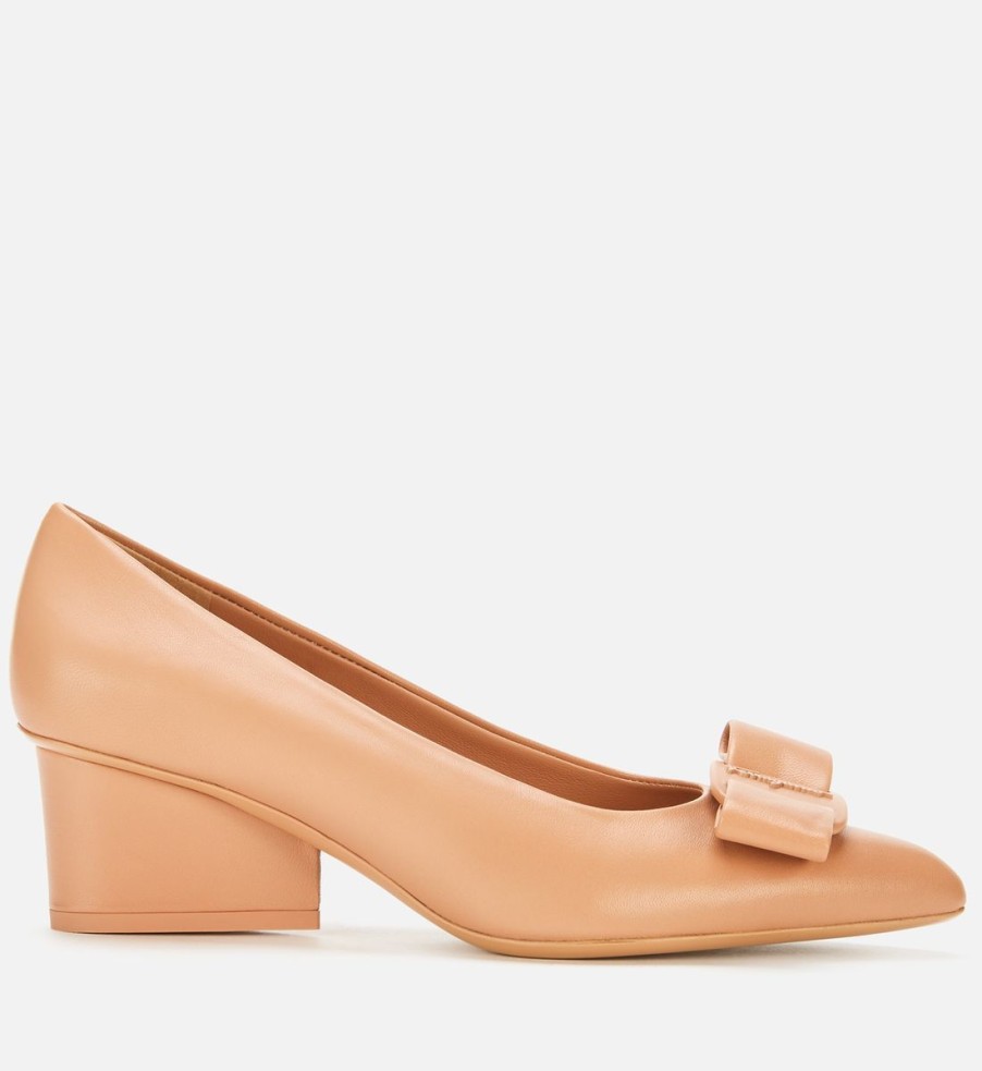 Women Salvatore Ferragamo Heels | Salvatore Ferragamo Women'S Viva 55 Block Heels - Blush