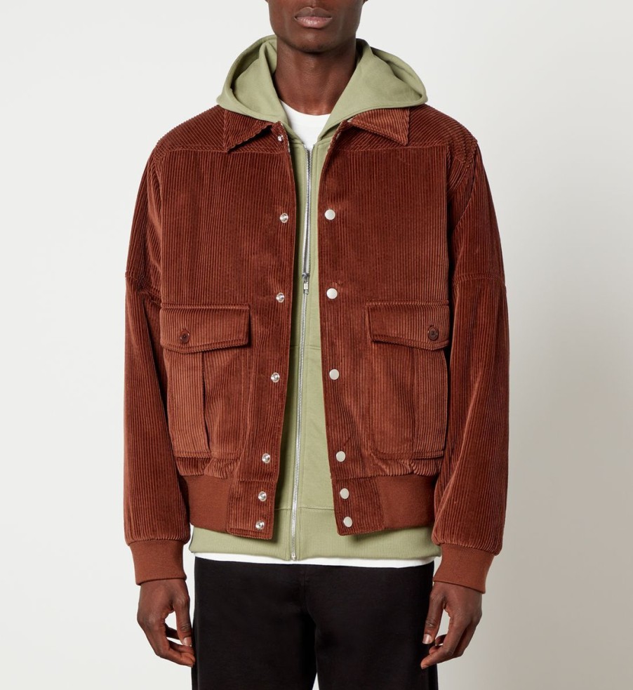 Men KENZO Jackets | Kenzo Logo Cotton-Corduroy Varsity Jacket