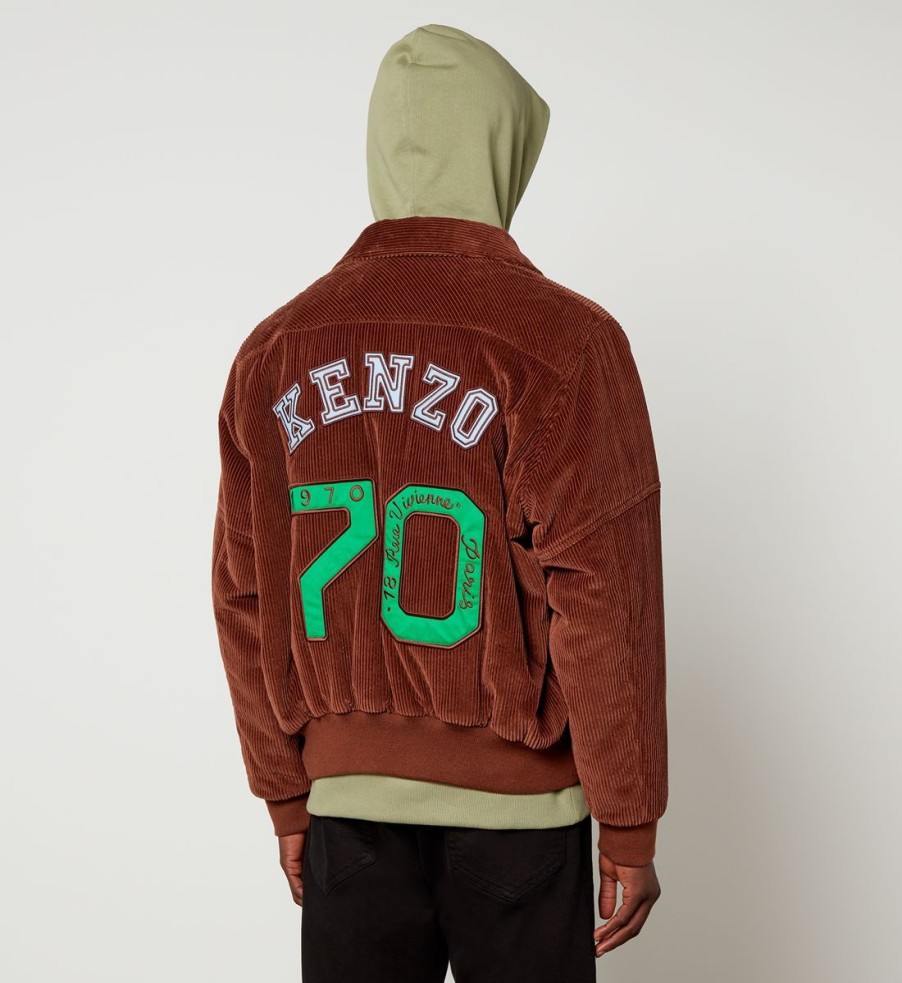 Men KENZO Jackets | Kenzo Logo Cotton-Corduroy Varsity Jacket