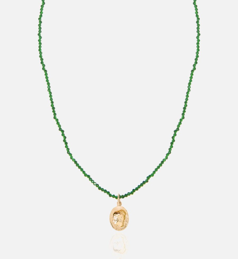 Women Hermina Athens Jewellery | Hermina Athens Women'S Ygeia Necklace - Emerald