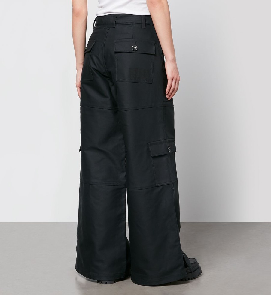 Women Marc Jacobs Trousers | Marc Jacobs Cotton-Canvas Wide-Leg Cargo Trousers