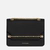 Women Strathberry Bags | Strathberry East West Mini Crystal Bar Leather Cross Body Bag - Black