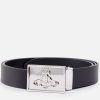 Men Vivienne Westwood Belts | Vivienne Westwood Square Orb Leather Belt