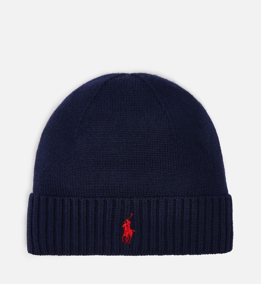 Men Polo Ralph Lauren Hats | Polo Ralph Lauren Logo-Embroidered Wool Beanie