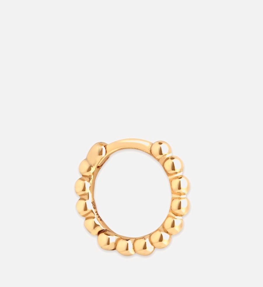 Women Astrid & Miyu Jewellery | Astrid & Miyu Beaded 18-Karat Gold-Plated Hoop Earring