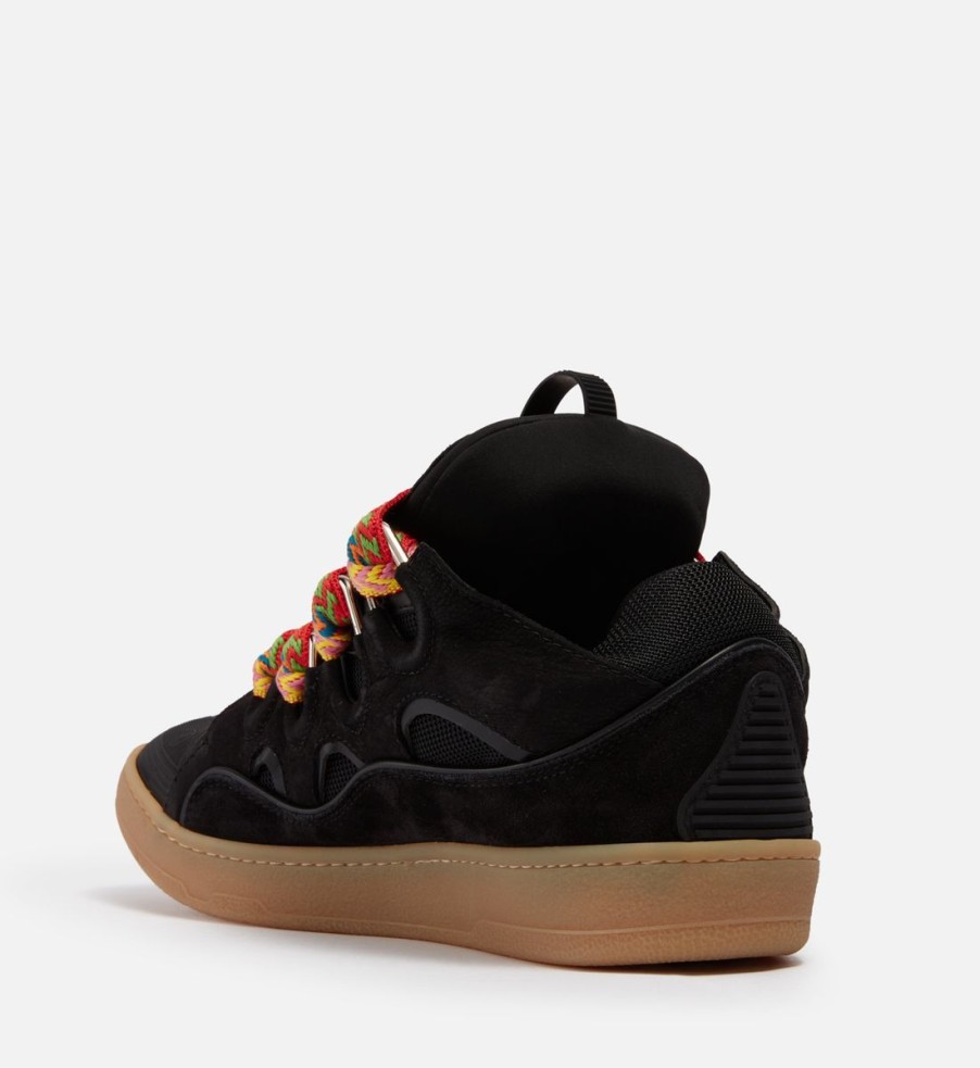 Men Lanvin Trainers | Lanvin Men'S Curb Leather, Suede And Mesh Trainers