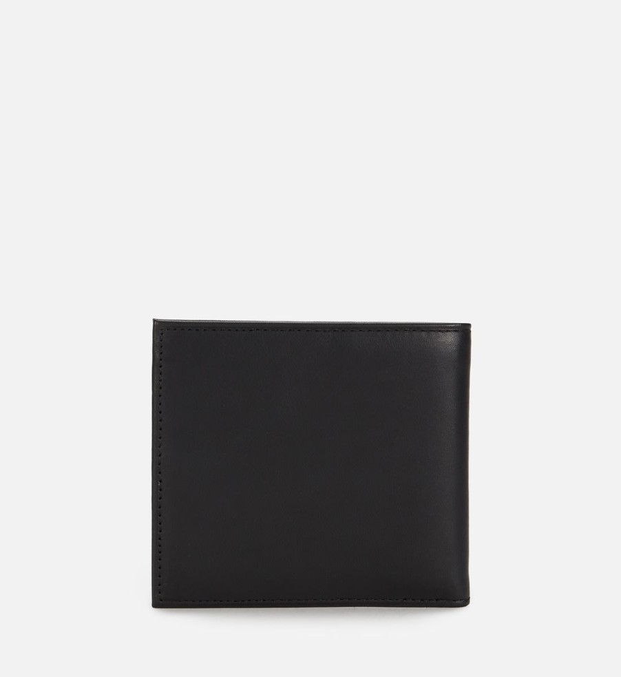 Men Polo Ralph Lauren Wallets | Polo Ralph Lauren Men'S Smooth Leather Gold Foil Wallet - Black