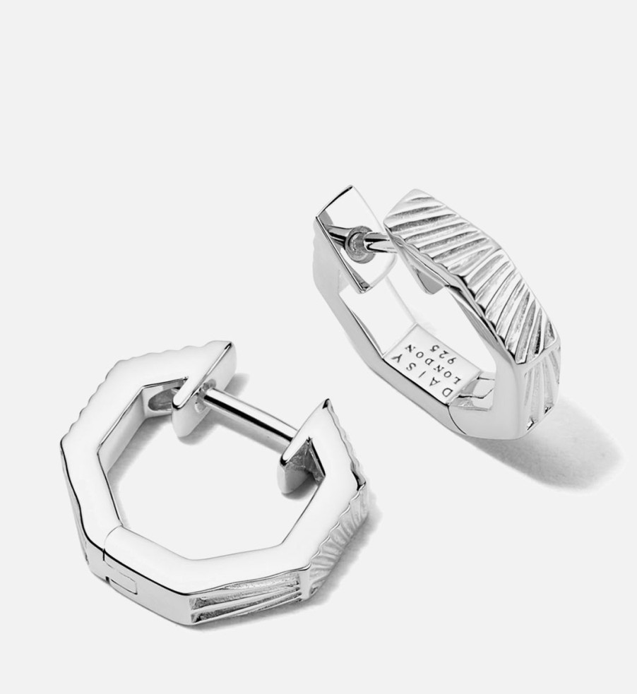 Women Daisy London Jewellery | Daisy London Estee Lalonde Octagonal Huggie Earrings