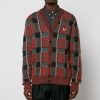 Men Fred Perry Cardigans | Fred Perry Glitch Tartan Intarsia Cotton-Blend Cardigan