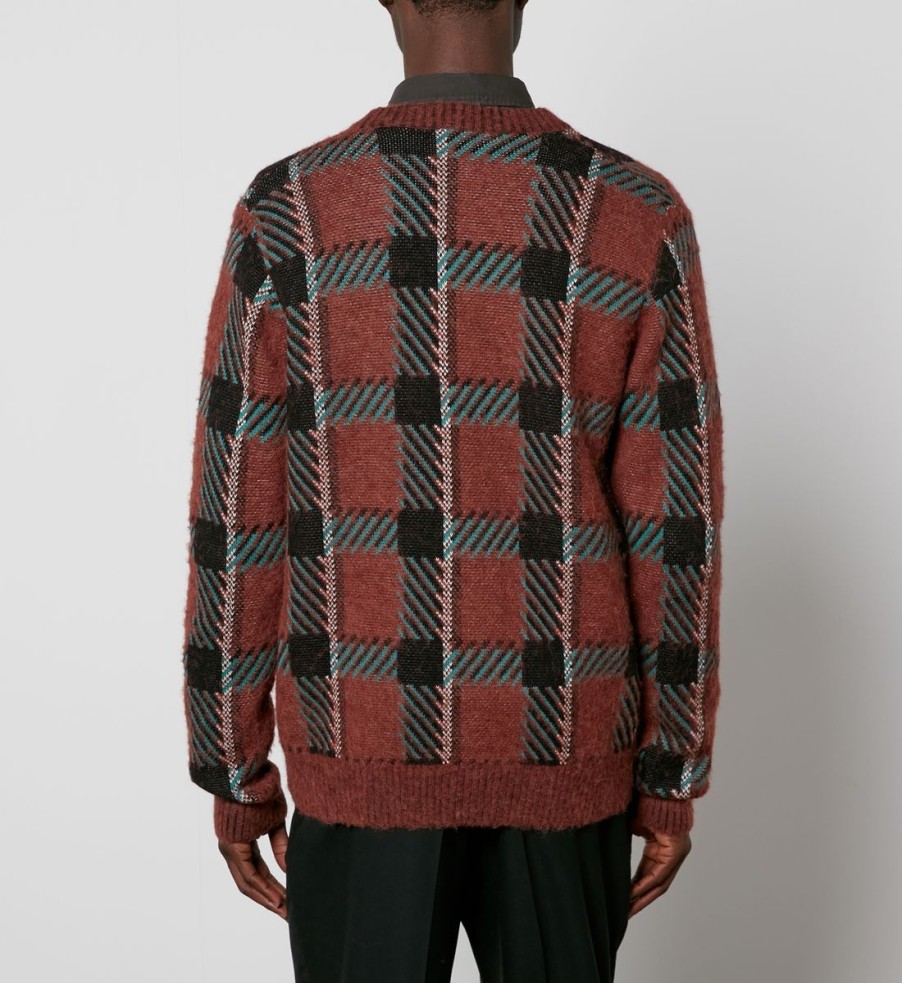 Men Fred Perry Cardigans | Fred Perry Glitch Tartan Intarsia Cotton-Blend Cardigan