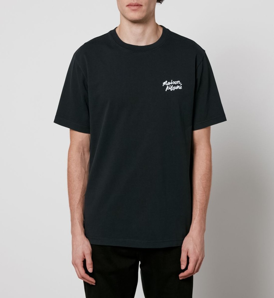 Men Maison Kitsuné T-Shirts | Maison Kitsune Handwriting Comfort Cotton T-Shirt