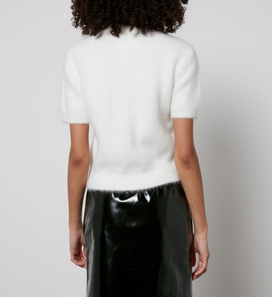 Women Maison Margiela Knitwear | Maison Margiela Brushed Wool-Blend Short Sleeve Cardigan