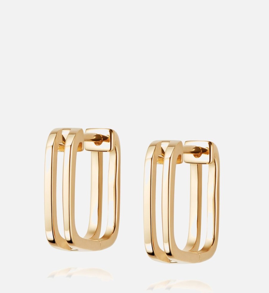 Women Daisy London Jewellery | Daisy London Rupi 18-Karat Gold-Plated Hoop Huggie Earrings