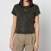 Women ALEXANDER WANG T-Shirts And Tops | Alexanderwang® Glitter Cotton-Jersey T-Shirt