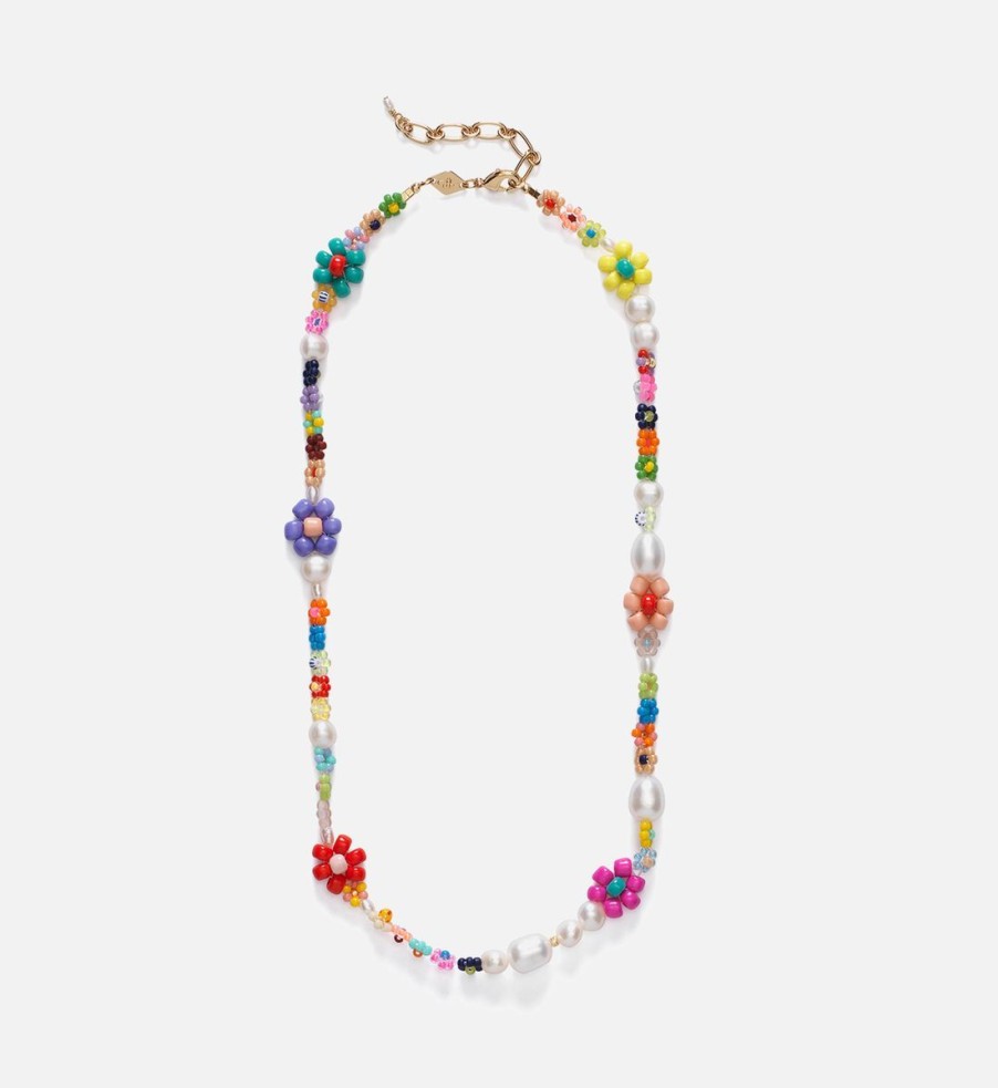 Women Anni Lu Jewellery | Anni Lu Mexi Flower Pearl And Bead Necklace