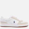 Men Polo Ralph Lauren Trainers | Polo Ralph Lauren Men'S Polo Court Leather/Suede Trainers - White/Newport Navy Pp