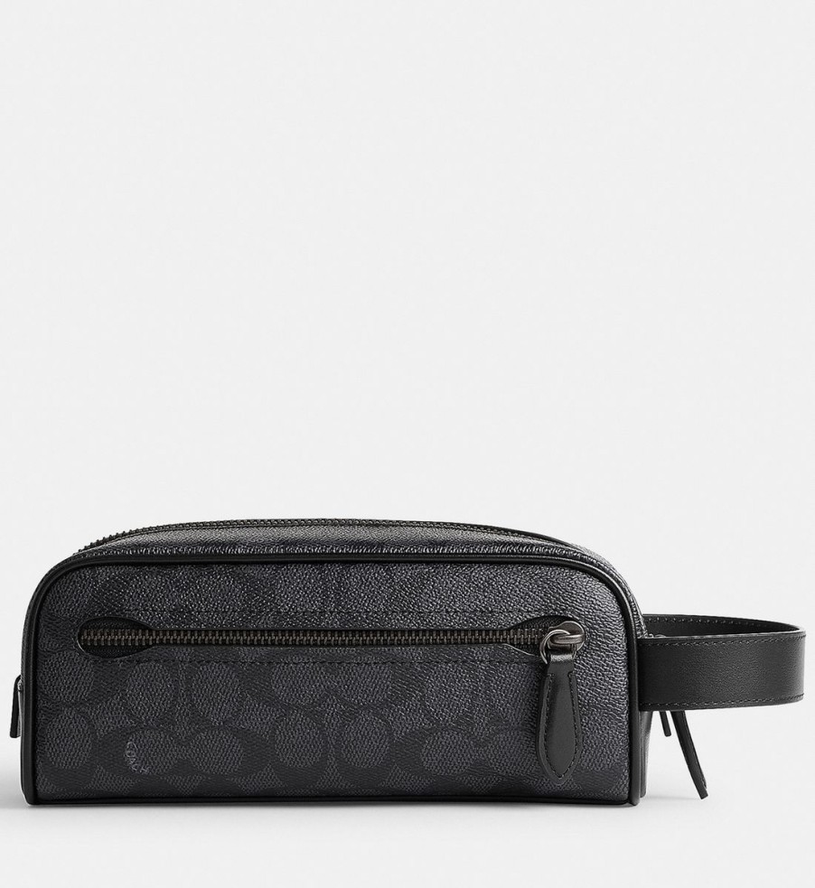 Men Coach Bags | Coach Signature Coated Canvas Travel Kit