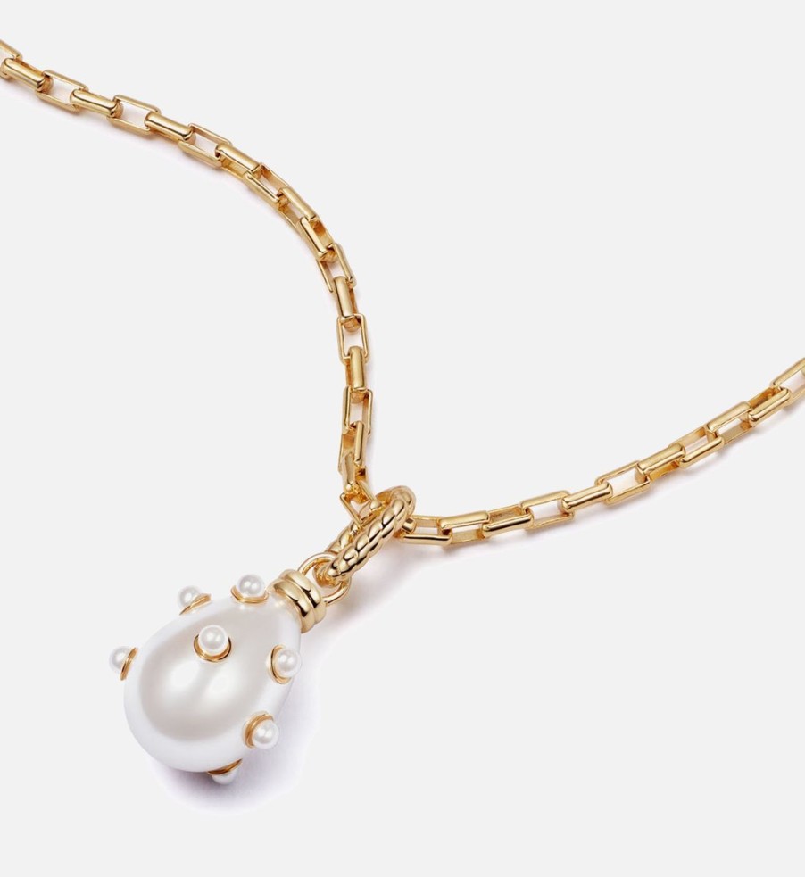 Women Daisy London Jewellery | Daisy London X Shrimps Pearl Charm 18-Karat Gold-Plated Necklace