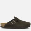 Men Birkenstock Sandals & Slides | Birkenstock Men'S Boston Suede Mules - Mocca