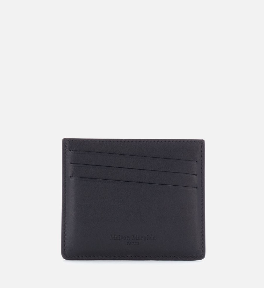 Men Maison Margiela Wallets | Maison Margiela Men'S Leather Credit Card Case - Black