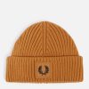 Men Fred Perry Hats | Fred Perry Logo Ribbed Cotton Beanie