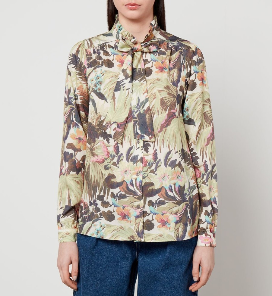 Women Barbour X House Shirts And Blouses | Barbour X House Of Hackney Bohemia Printed Lyocell Shirt