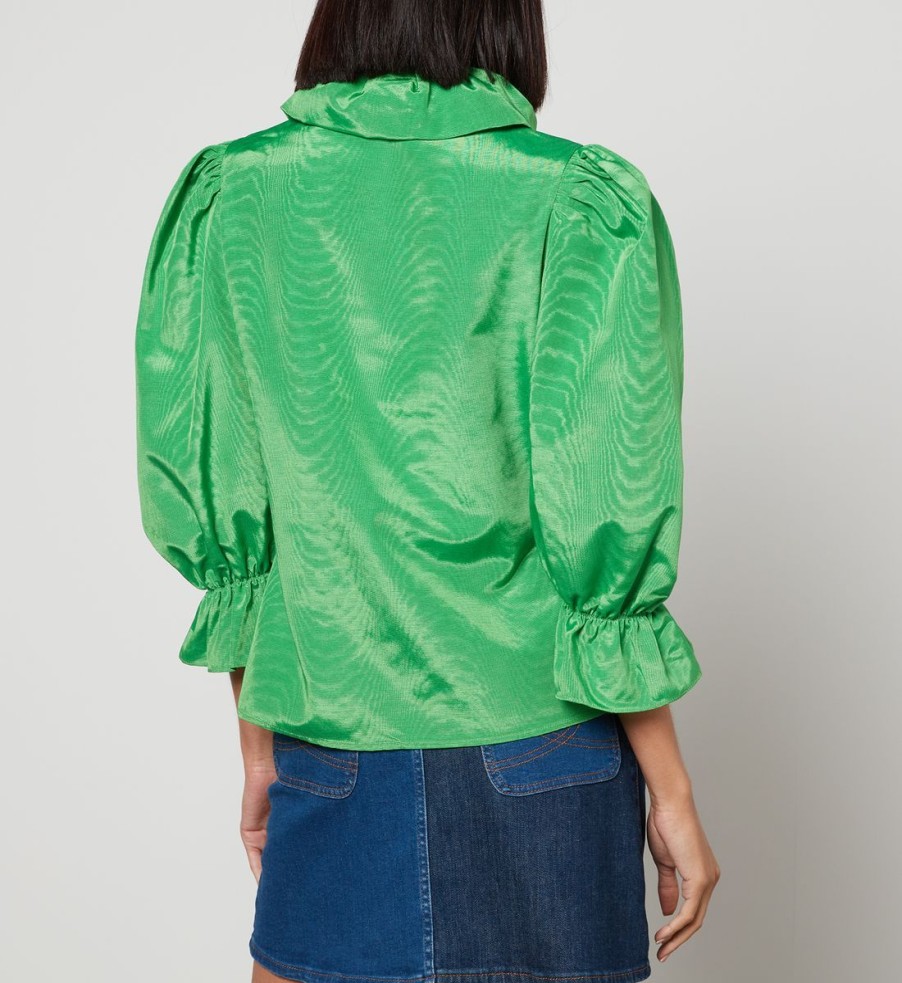 Women Batsheva Shirts And Blouses | Batsheva Lou Moire Cotton-Blend Taffeta Blouse