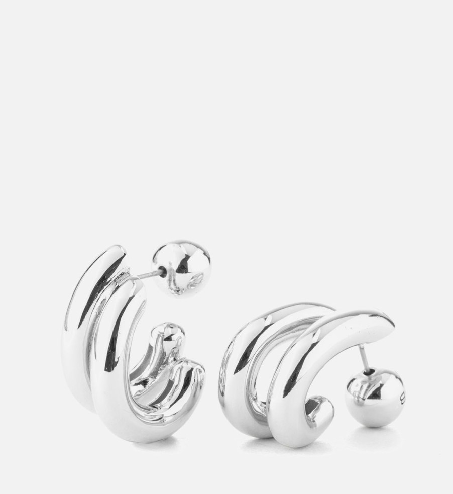 Women Jenny Bird Jewellery | Jenny Bird Florence Silver-Plated Hoop Earrings