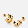 Women Jenny Bird Jewellery | Jenny Bird Tome 14K Gold-Plated Medium Hoop Earrings