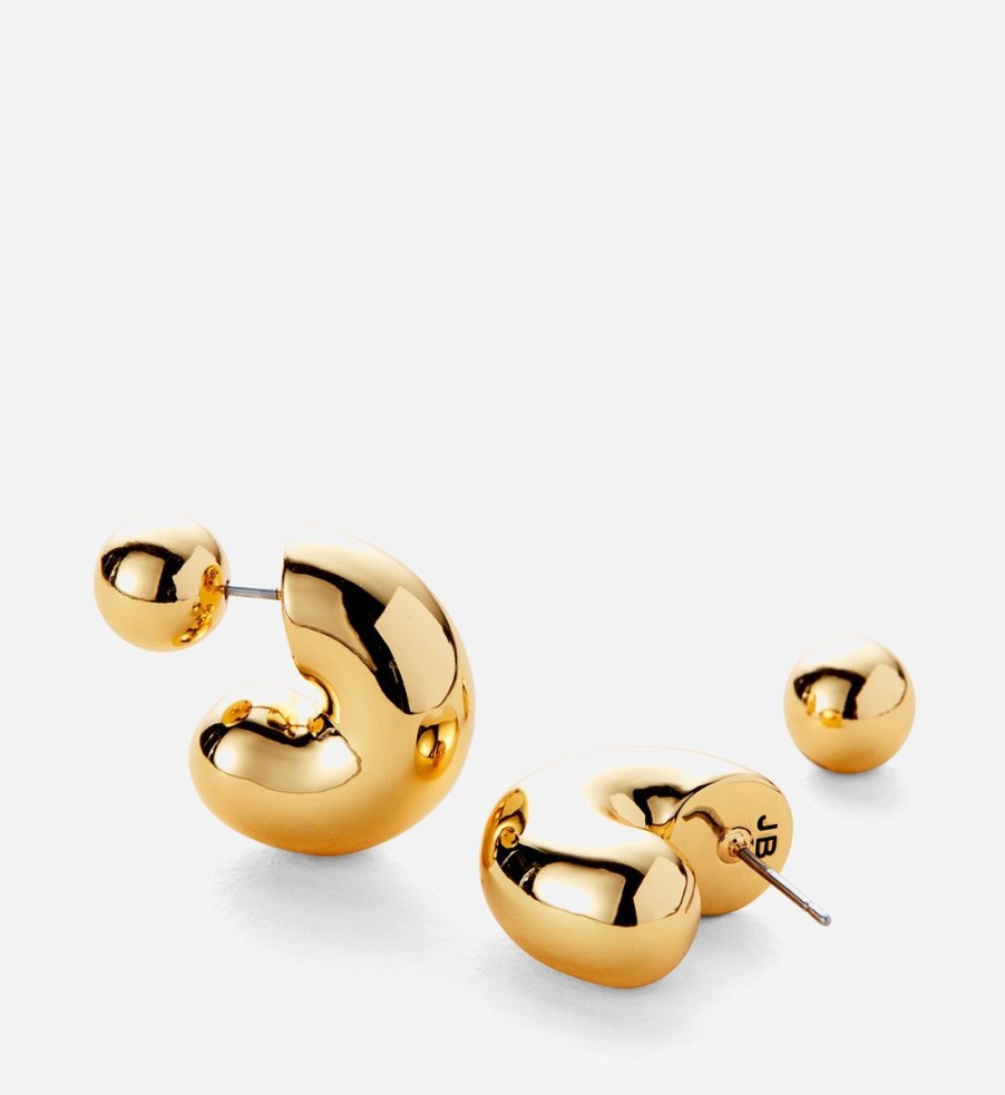 Women Jenny Bird Jewellery | Jenny Bird Tome 14K Gold-Plated Medium Hoop Earrings