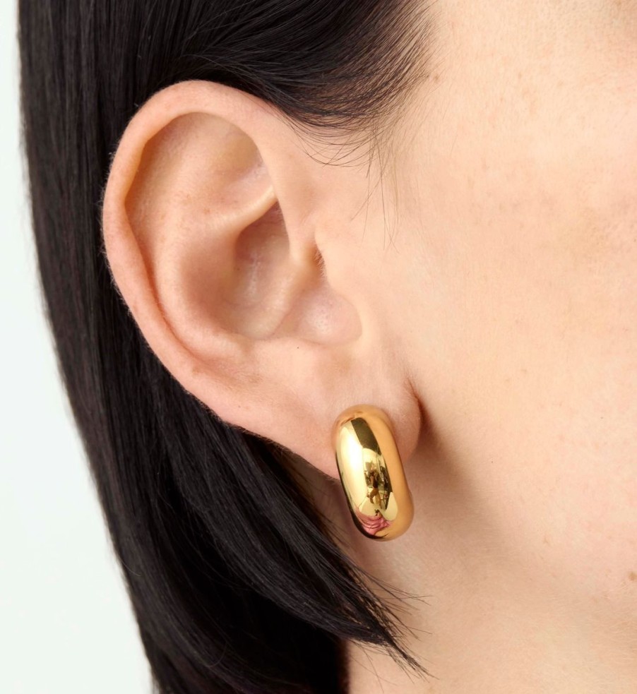 Women Jenny Bird Jewellery | Jenny Bird Tome 14K Gold-Plated Medium Hoop Earrings