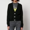 Women GANNI Knitwear | Ganni Embellished Ribbed-Knit Cardigan