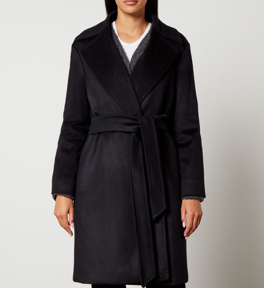 Women MaxMara Jackets | Max Mara Studio Tigre Virgin Wool Wrap Coat