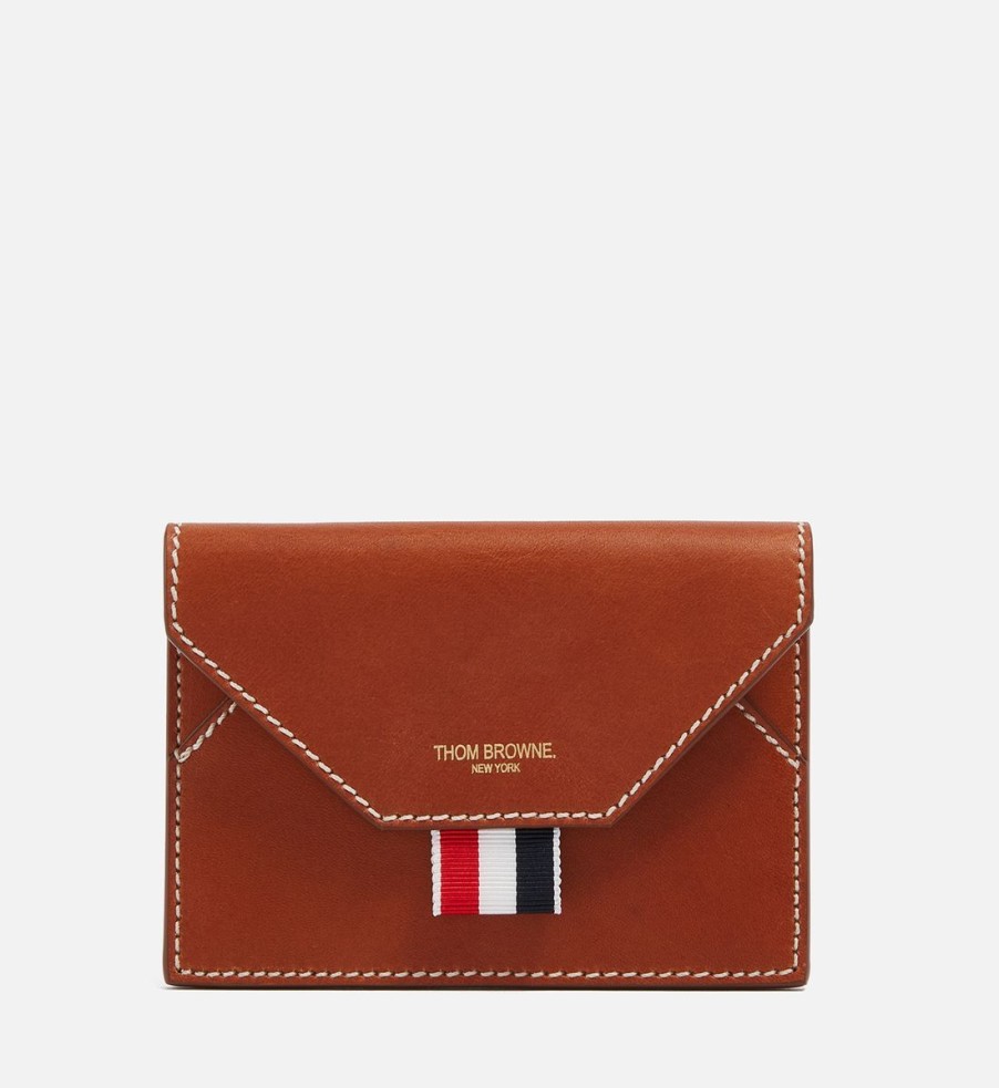 Men Thom Browne Wallets | Thom Browne Vacchetta Envelope Leather Cardholder