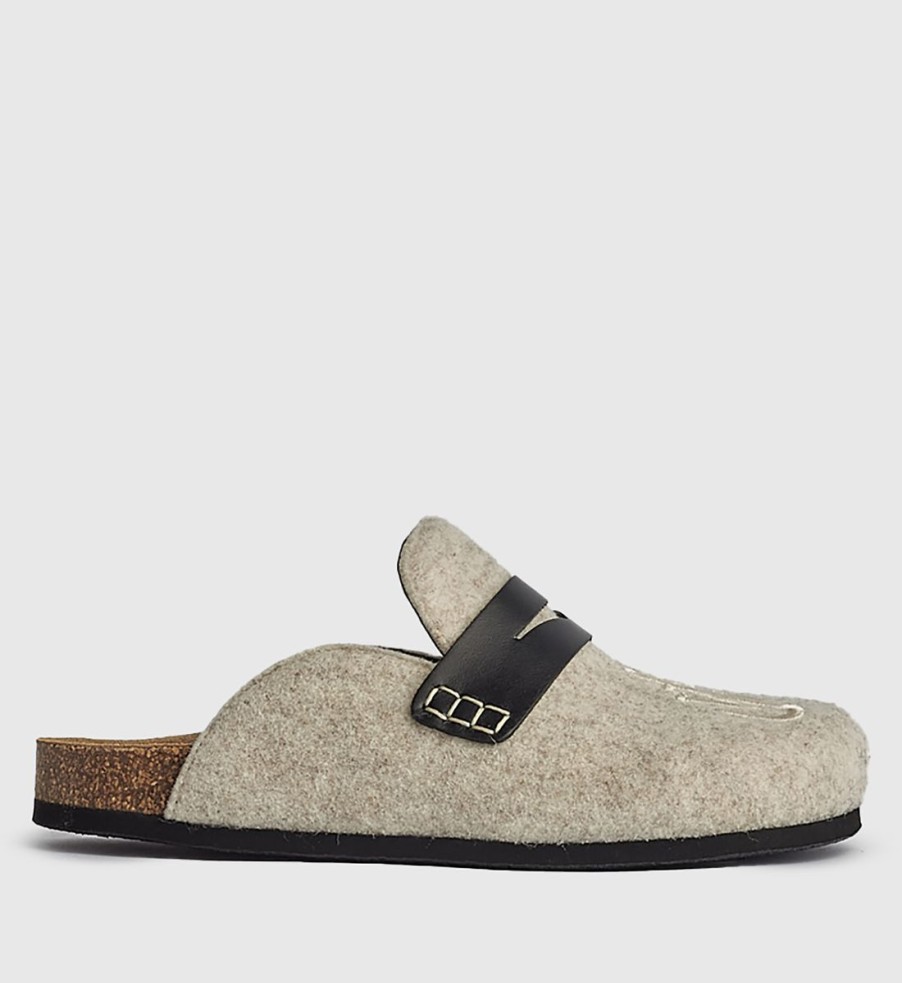 Men JW Anderson Loafers | Jw Anderson Logo-Embroidered Felt Loafers